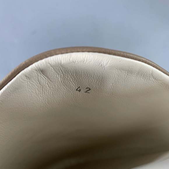 FRETTE Grey Taupe Leather Slippers Loafers - Picture 8 of 9